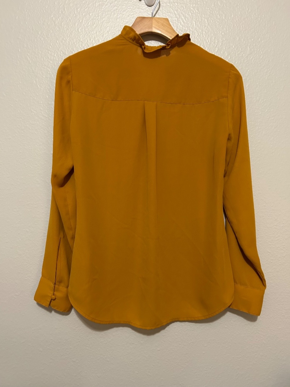 Express Mustard Button Up Blouse - Picture 2 of 3